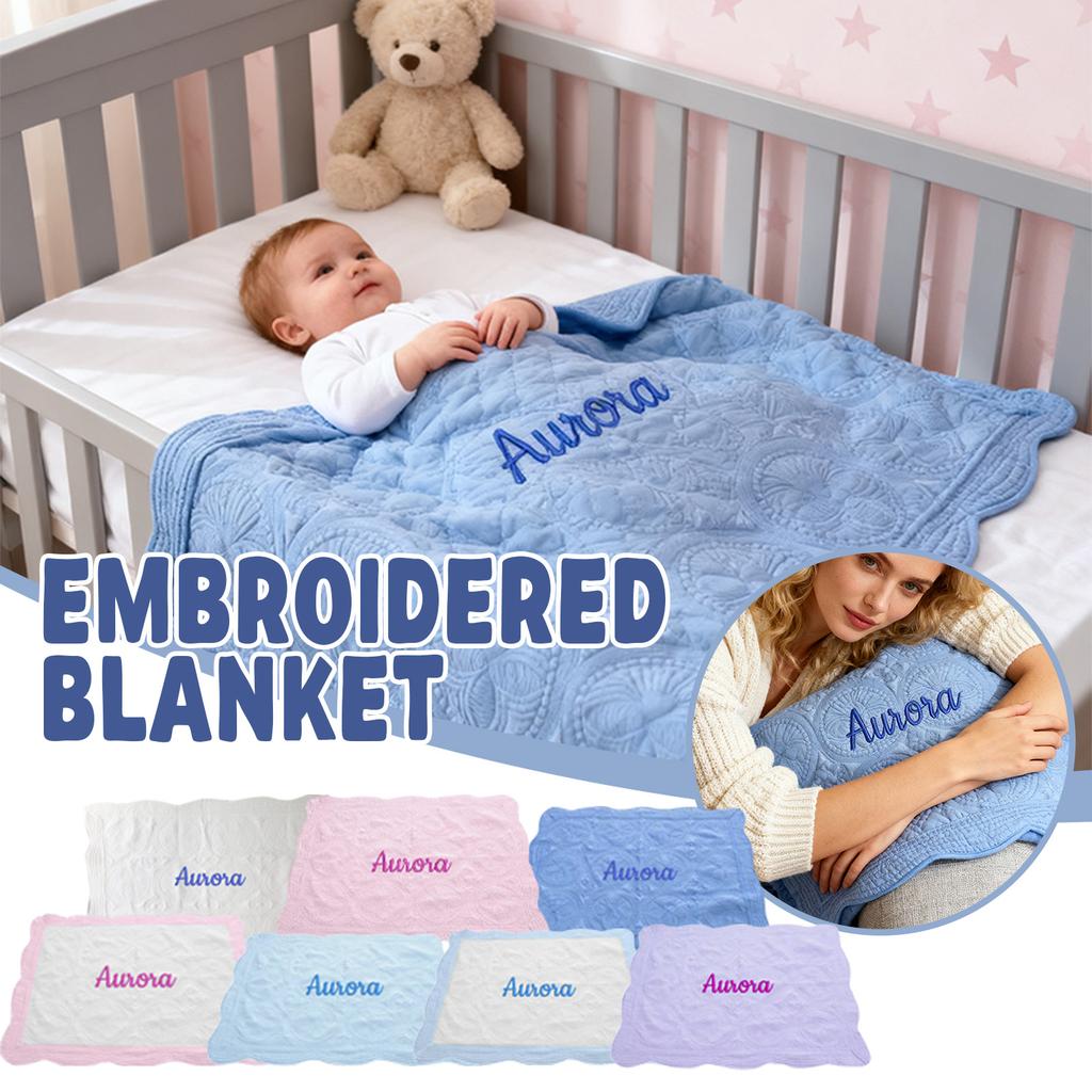 Personalized Custom Embroidered Name Personalized Baby Blanket