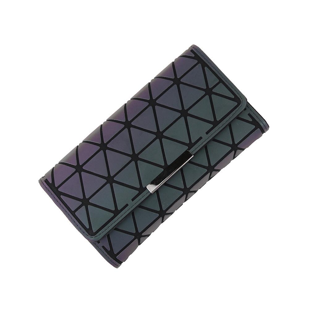 

Женский кошелек с геометрическим узором, клатч с лазером, красочный кошелек, женский светящийся кошелек, сумка для телефона, держатель для карт, женский модный кошелек, длинный трехслойный кошелек