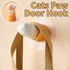Orange Cat Claw Wall Mounted Hook No Drill Drawer Pull Cute Kitty Paw Door Hook  Home Decoration
