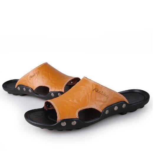 Summer Men's Flip-flops Open Toe Beach Loafers Soft Soled Sandals Breathable Men's Sandals Slippers D310