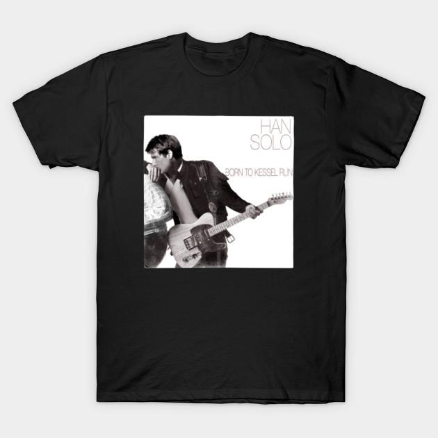 Men Black Print T-shirt Born To Kessel Run (Vinyl Album Version) No-Cut Transfer Paper Print Cotton Tshirt L чёрный