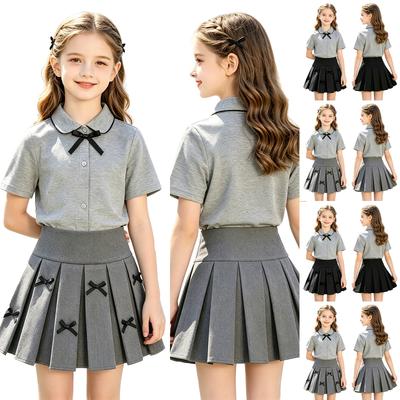 Girls' Pleated Skirt - Color School Uniform Skirt