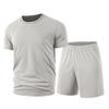 2-piece Set of 2026 Men's New Mesh Casual Sports Suit, Youth Men's Comfortable Sports Round Neck Top, Loose and Versatile Shorts