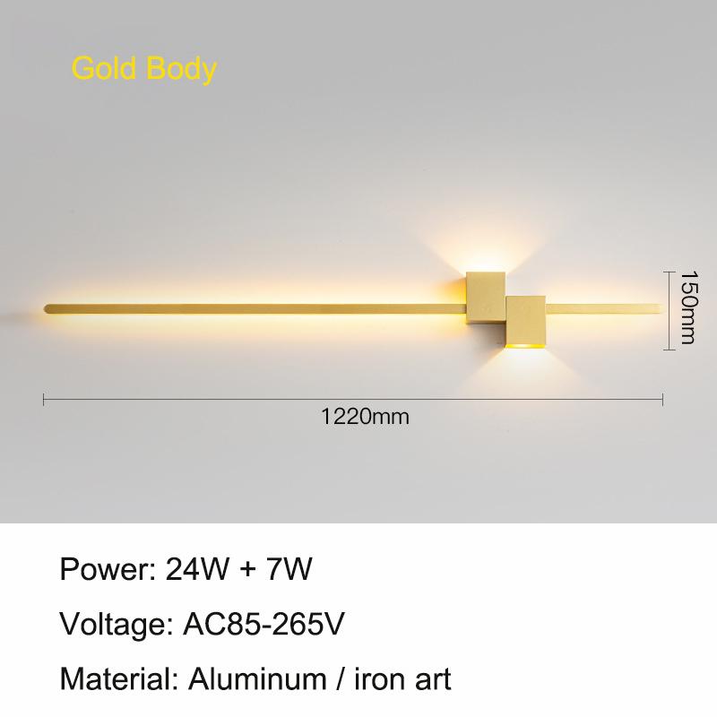 Modern Minimalist LED Indoor Wall Lamp Line Lamp Long Strip Wall Light TV Background Wall Bedroom Living Room Aisle Hallway Lamp