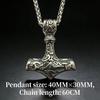 HNSP Stal Nierdzewna 316L Nordycki Odin Wiking Młot Thora Naszyjnik z Wisiorkiem Dla Mężczyzn Vintage Mjolnir Akcesorium Pudełko na Prezenty