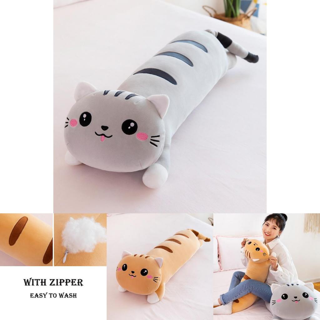 Long Cat Plush Toy Pillow Kids Birthday Gift Home Decor