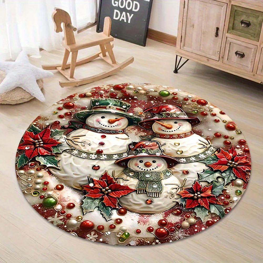 Christmas Round Rugs: Santa, Trees, and Merry Decor for Your Home! Bedroom room floor mats New Year home decoration