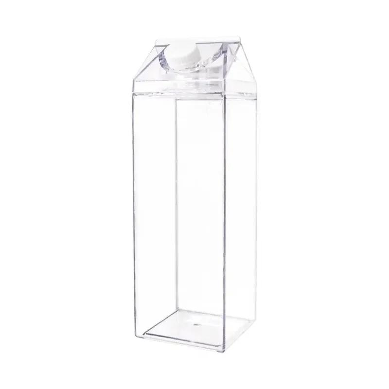 500/1000ml Plastic Clear Convenience Bottle New Reusable Juice Transparent Sport Leakproof Cup Box Milk Drinking Water Home