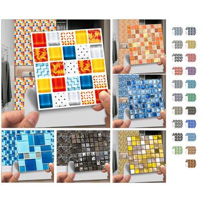 10Pcs 15x15cm DIY  Mosaic Marble Wall Stickers Imitation Brick Bedroom Decoration Waterproof Self Adhesive Tile Wallpaper Kitchen Cupboard Decor
