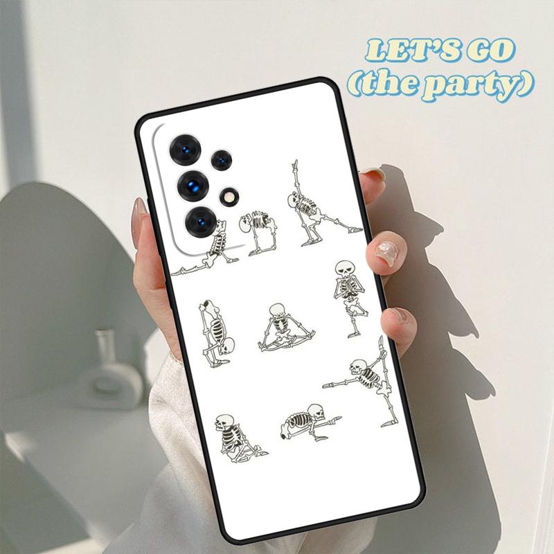 Skeleton Yoga phone case For Samsung Galaxy A42 A31 A40 A51 A71 A32 A80 A91 A52 A72 A73 A20e A21S A50 A70 A11 A12 Cover