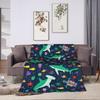Cute Sharks Warm Soft Blanket  Airplane Travel Plush Throw Blanket Novelty Couch Bed Flannel Bedspread Sofa Bed Cover