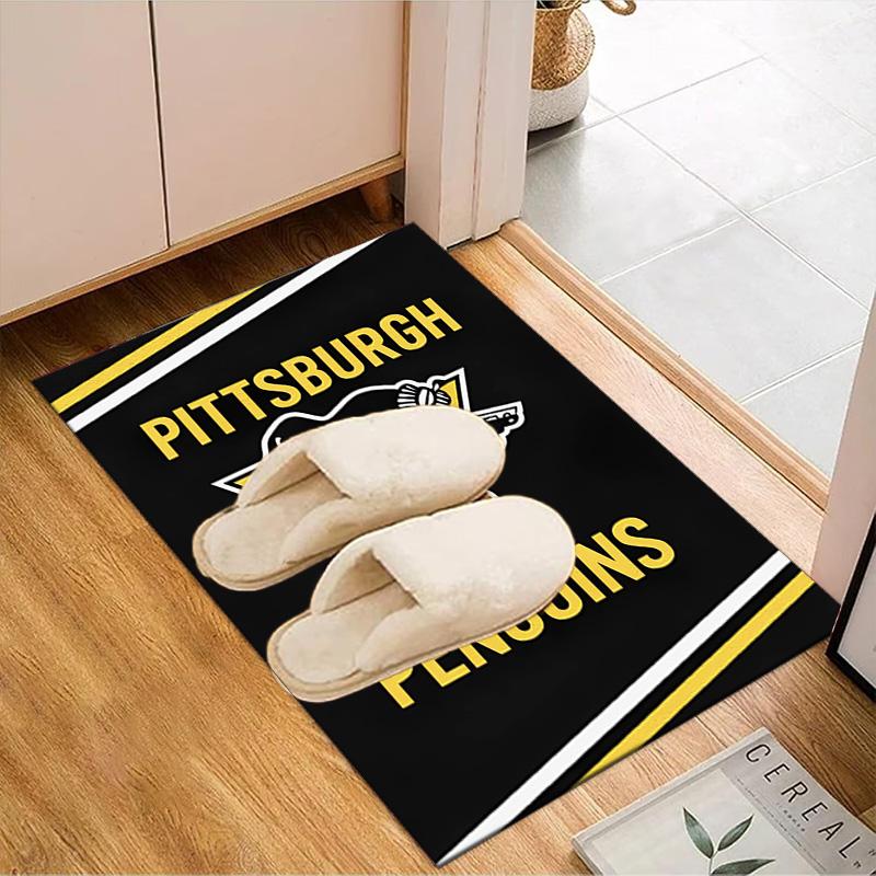 Penguins Heart Logo Art Floor Mat for Living Room, Game Rooms, Office, Bedroom, Office Floor Mat Playful Design, Christmas fan gifts