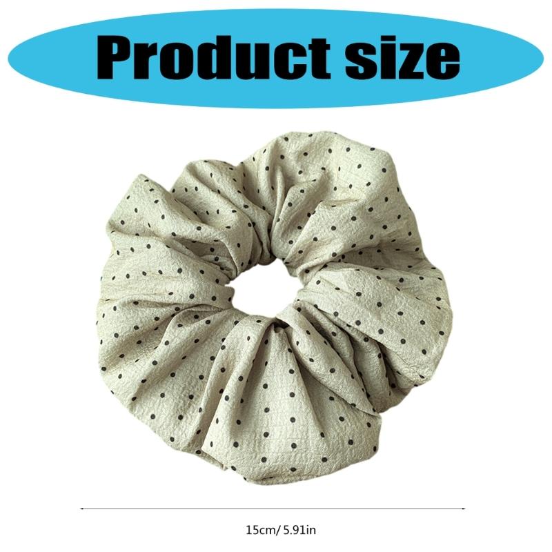 Elegant Elastic Hair Scrunchies With Dot French Design Ponytail Holder Women's Fashion Hairpiece For Sports Daily Use