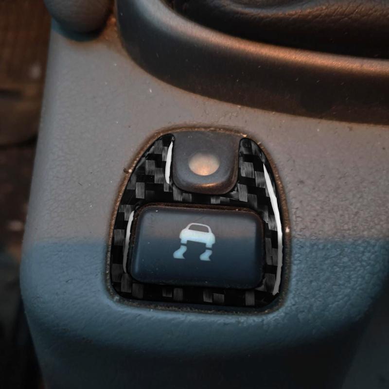 Real Carbon Fiber Car Accessories Parking Gear Button Decorative Trim Cover Soft Sticker For Jaguar X-TYPE X400 2001-2009