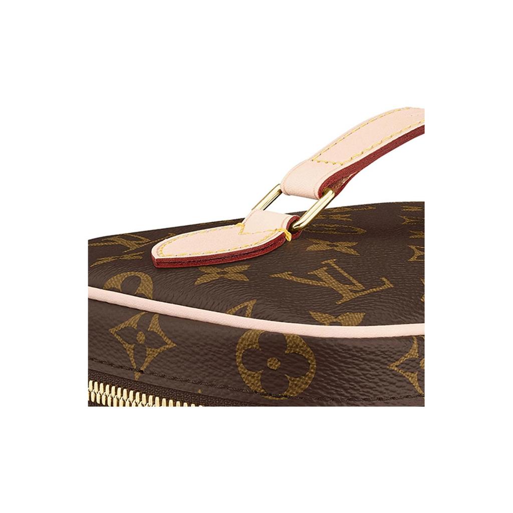 Louis Vuitton Zipper Closure Design Canvas And Leather Makeup Bag Women Handbags Brown M42265