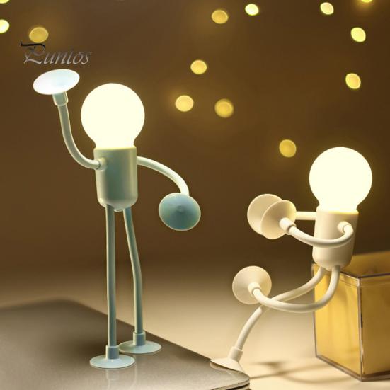 Lampe de chevet à LED de forme variable, veilleuse amusante avec ventouse, lueur douce, forme de bricolage, ampoule mignonne, mini veilleuse pour homme