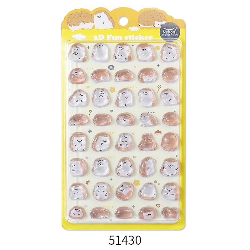 Animals Cute Fruit Jelly Bubble Stickers 3D Relief Stickers Bonbon Drop Seal Stickers For Diy Phone Case Diary Laptop Decals