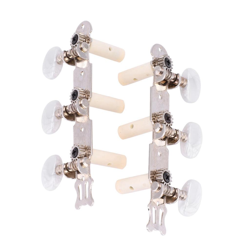 3+3 AcrylicClassical Guitar String Tuning Peg Tuners Machine Heads Silver