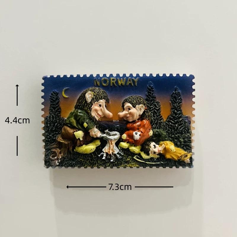 Norwegen Oslo Bergen Harz Kühlschrankmagnet Aufkleber Reise Souvenir Geschenk Landschaft Kühlschrankmagnet Haus Küche Dekoration