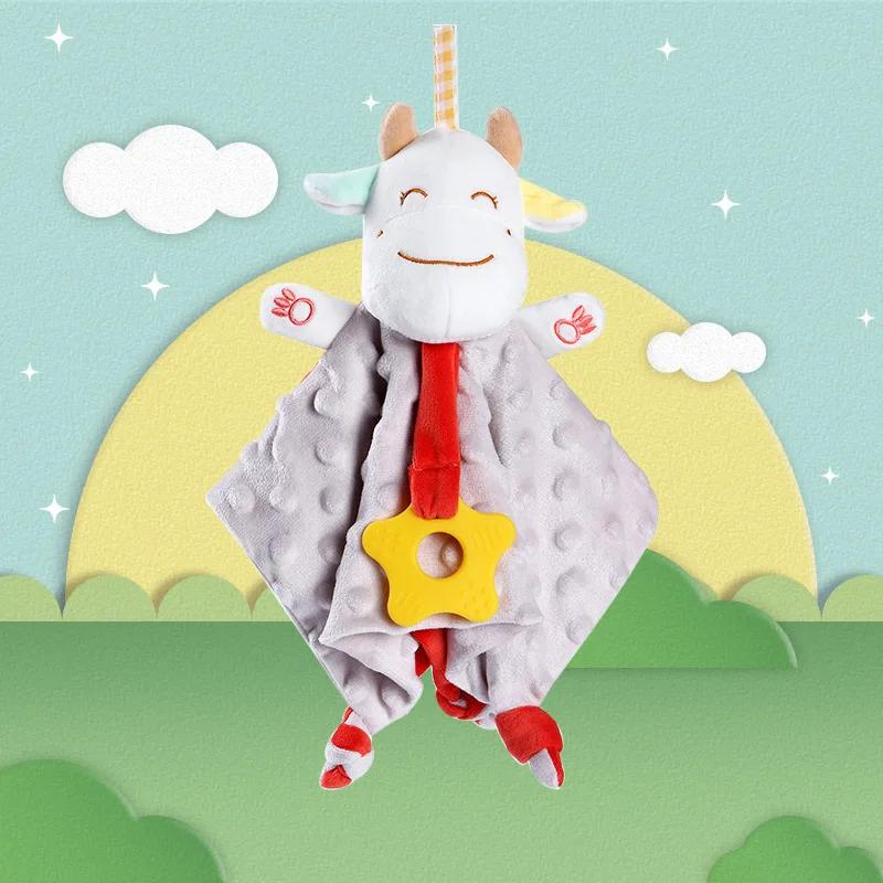 Baby Sleep Plush Hand Doll Comfort Toy New Cartoon Cute Animal Comfort Towel Baby Accessible Bite Resistant Soft Comfort Doll
