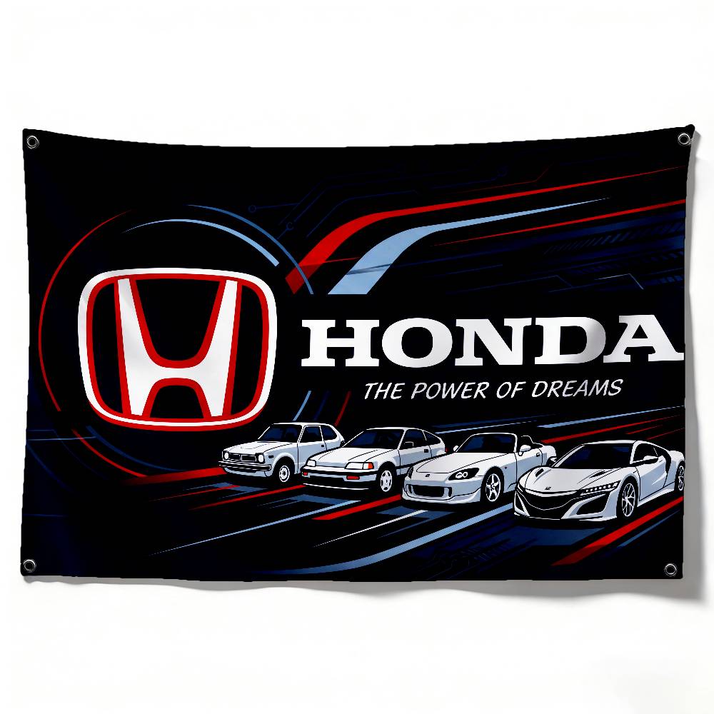 BWG5  FOR HONDA RACING Decorative Flag High Quality Polyester Fade Resistant Machine Washable Indoor Outdoor Hanging Banner