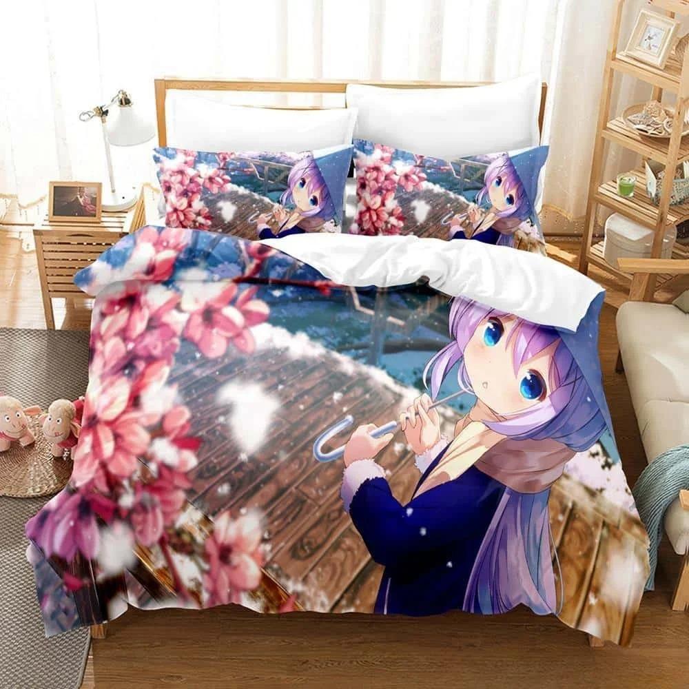 3D Print Anime Is the Order a Rabbit Bedding Set Single Twin Full Queen King Size Bed Set Adult Kid Bedroom Duvet Cover Sets