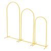 Arch Backdrop Stand, Set of 3, 1.8/1.5/1.2 M, Stable Structure, Easy Assembly, Gold Metal Arch Backdrop Stand for Wedding, Birthday Party, Graduation,