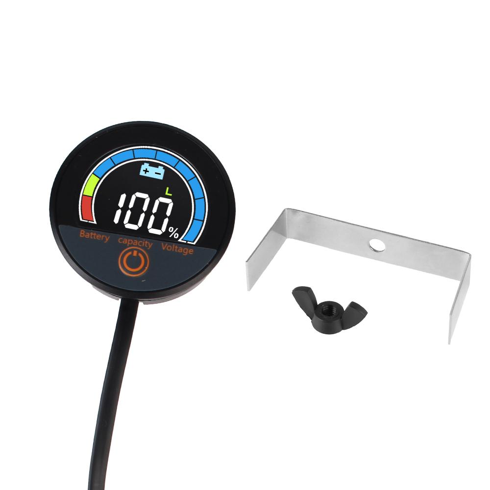 Battery Level Indicator DC7-100V Car Voltage Meter Battery Capacity Tester Waterproof Universal Digital Circular Voltmeter