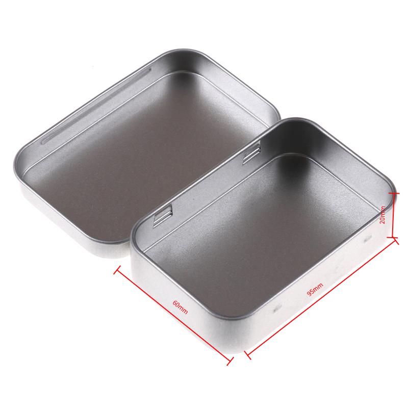 Mini Metal Box Tin-Plated Slide Cover Storage Box Portable Jewelry Pill Cosmetic Cases Home Rectangular Empty Storage Container.