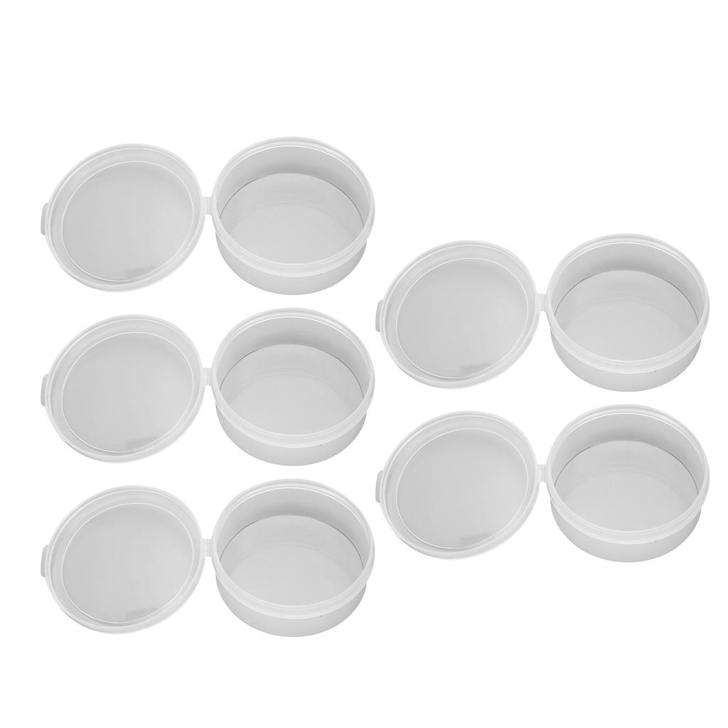 5PCS Sponge Transparent Storage Box Multipurpose Portable Round Clear Small Plastic Containers for Small Items Crafts