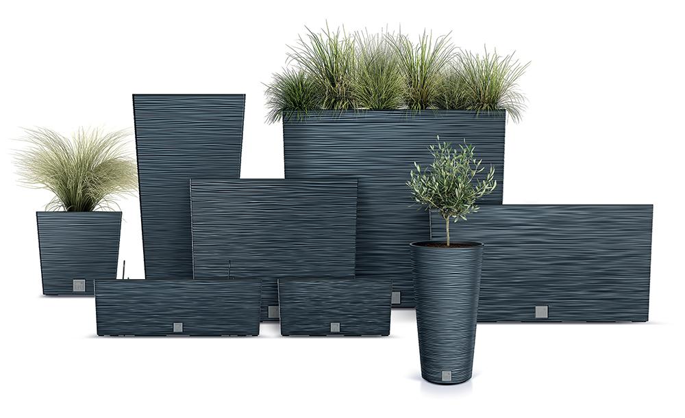 Furu Dfc400 Oblong Flowerpot With Insert | Anthracite