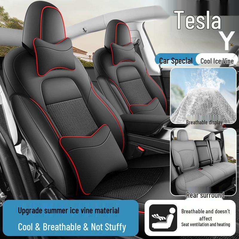 Tesla Model Y Dedicated Semi-Wrap Seat Cushion, All-Season Universal Cover, Car Interior Accessory
