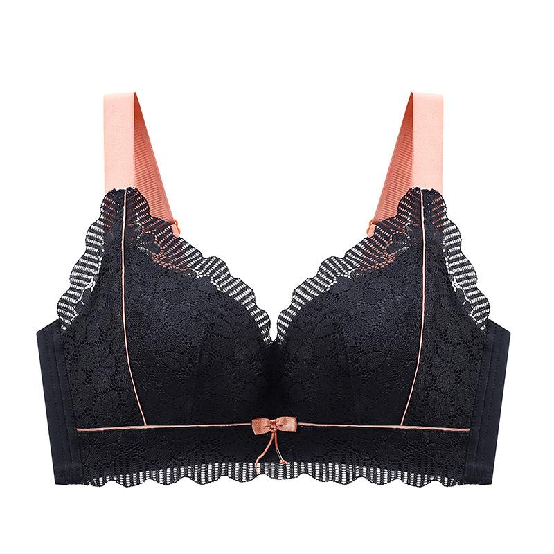 Full-cup Large-sized Bra for Women Anti-sagging Breast Retraction No Underbra Adjustable Thin Lingerie Push Up Bra