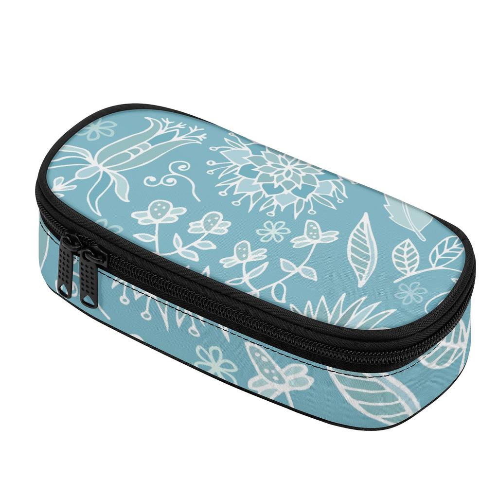 Pencil Pouch Large Capacity 300D Polyester Easy Open Zipper with Main Compartment Mesh Pocket and Pen Slots for Classroom Use