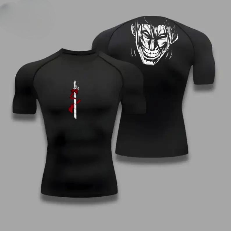 Wings of Freedom Graphic Compression Shirts Men Gym Workout Running Tshirt Summer Quick Dry Tees Tops Short Sleeve Rash Guard