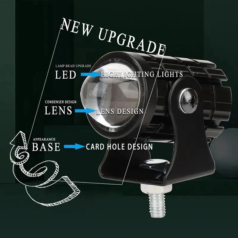 1 Paar Motorrad Scheinwerfer Mini Fahrlicht Scheinwerfer Zweifarbig für Roller ATV Geländefahrzeuge Cruiser Motorrad