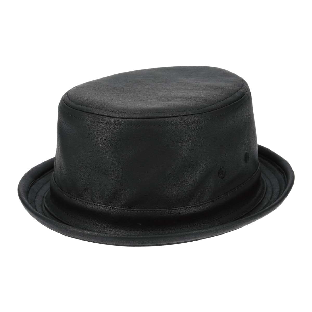 

Базовая шляпа-пирожок из искусственной кожи энчи в стиле ретро-винтаж с простой отделкой и матовой кожей, антибактериальная, один размер подходит для мужчин и женщин чёрный