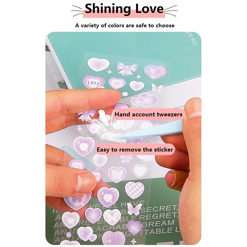 1 Set Cute Tweezer Scraper Multi-tools DIY Journal Album Scrapbook Sticker Hand Account Tools Plastic Students Stationery