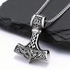 Viking Hammer of Thor for Men,Stainless Steel Norse Pagan Symbol Pendant,Punk Jewelry Gift