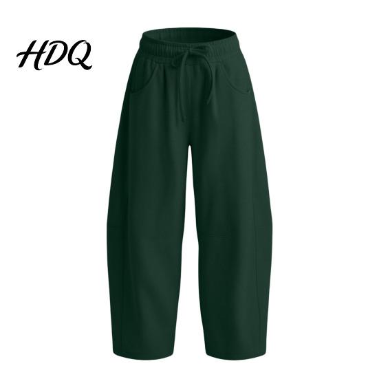 Wide Leg Fleece Lined Sweatpants for Women Baggy Lounge Pants Solid Color Casual with Pockets Comfortable Loose Fit Drawstring Bottoms Elastic Waist