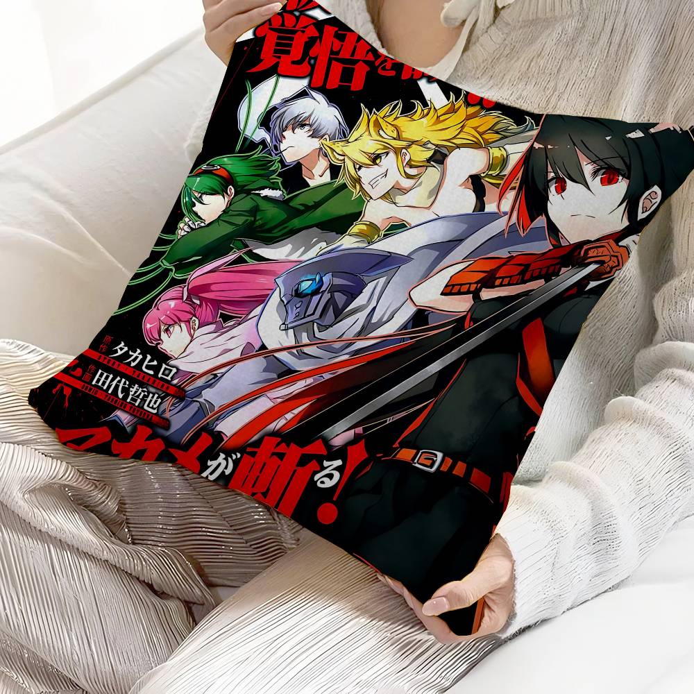 

Japanese Anime Akame Ga KILL Personalized Picture Text Home Decorative Pillows Household Gifts 45x45cm 30x30 cm