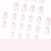 Aurora Pink Square Nail Art Stickers: Reusable & Wearable False Nail Tips