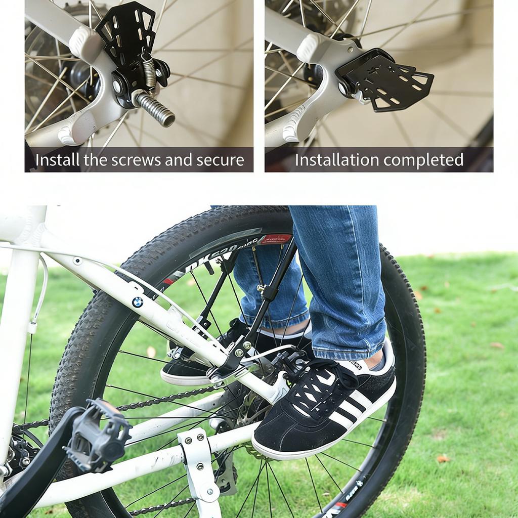 1Pc Foldable Bike Rear Footrest Manganese Steel Passenger Foot Peg Anti-slip Universal Bicycle Accessory