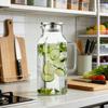 Glass Pitcher 2L Cold Drinks Jug with Handle and Lid Large Capacity Glass Pitcher for Tea Coffee Juice Milk Lemonade