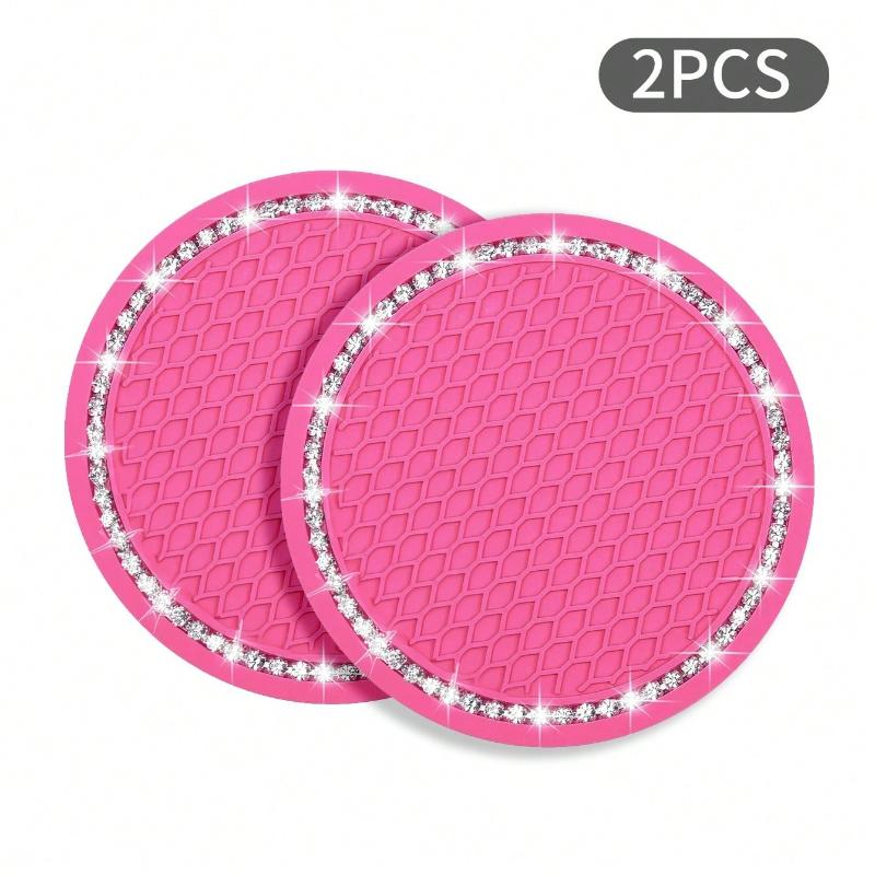 1pc/2PCS Car Cup Coaster, Bling Cup Holder Insert Coasters,Universal Auto Non-Slip Cup Holder Embedded in Ornaments Silicone Coaster