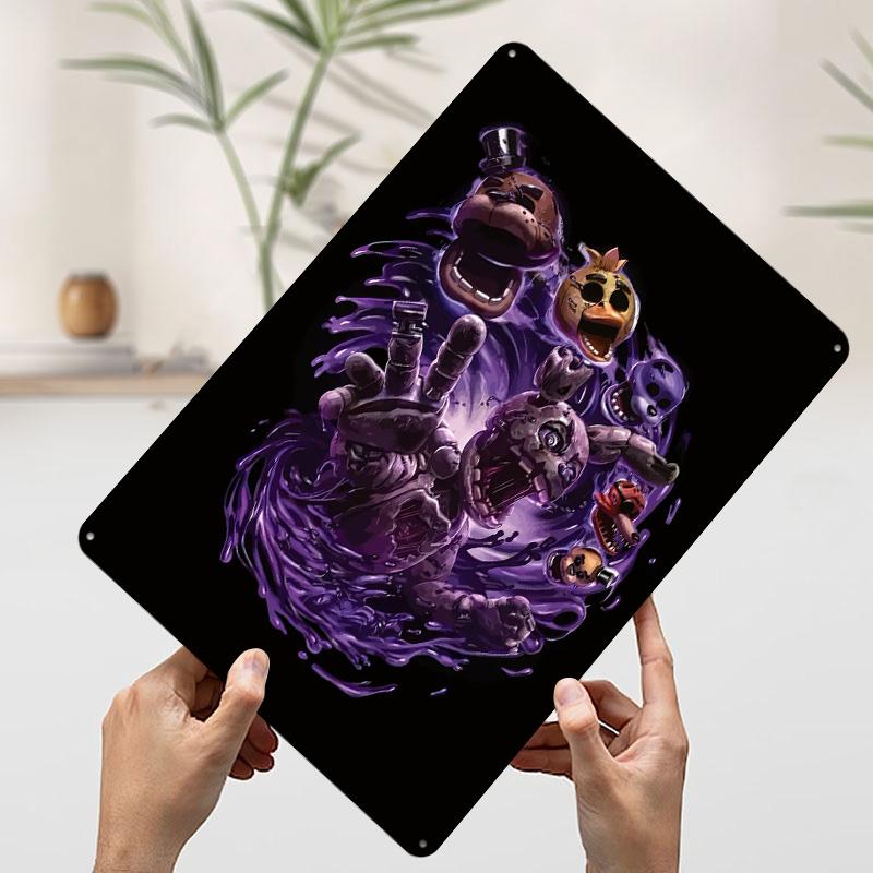 Five Nights At Freddy's Horror Art Printed Poster Customized Wall Art Retro Vintage Metal Tin Signs for Home Bedroom Decoration