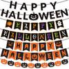 Banderas de Feliz Halloween Banderas de Halloween Decoraciones para Fiestas de Halloween Telón de Fondo para Truco o Trato Guirnalda Exterior Interior