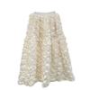 French A-Line High Waist Skirt with 3D Flowers - Spring/Winter Collection
