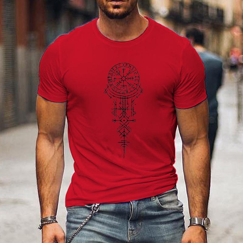 Viking Runic Compass Graphic T Shirts Funny Trip Tshirts Short Sleeve Tops Loose Fashion Harajuku T-shirts Men Brand T-shirt