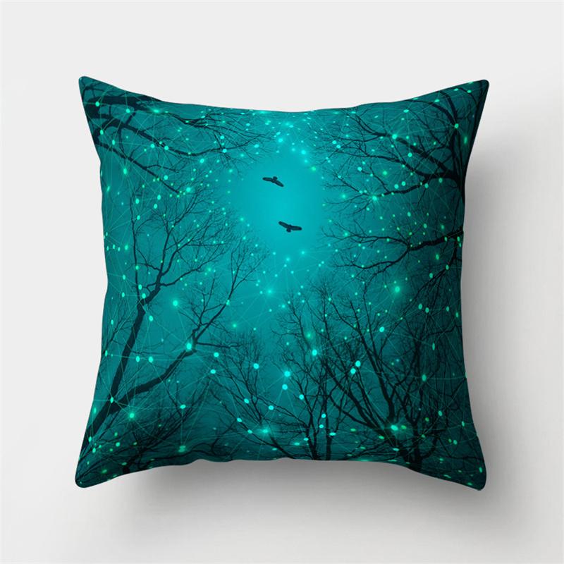 Moonlight Scenery Landscape Pattern Pillowcase Home Living Room Sofa Car Decoration Cushion Cover Pillowcase